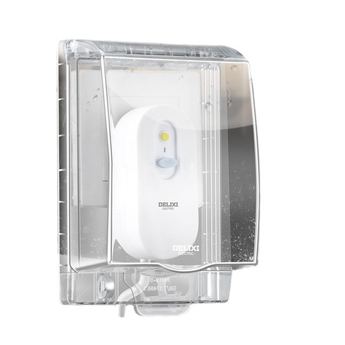 Delixi type 86 switch socket transparent waterproof cover bathroom bathroom splash box adhesive power protection box