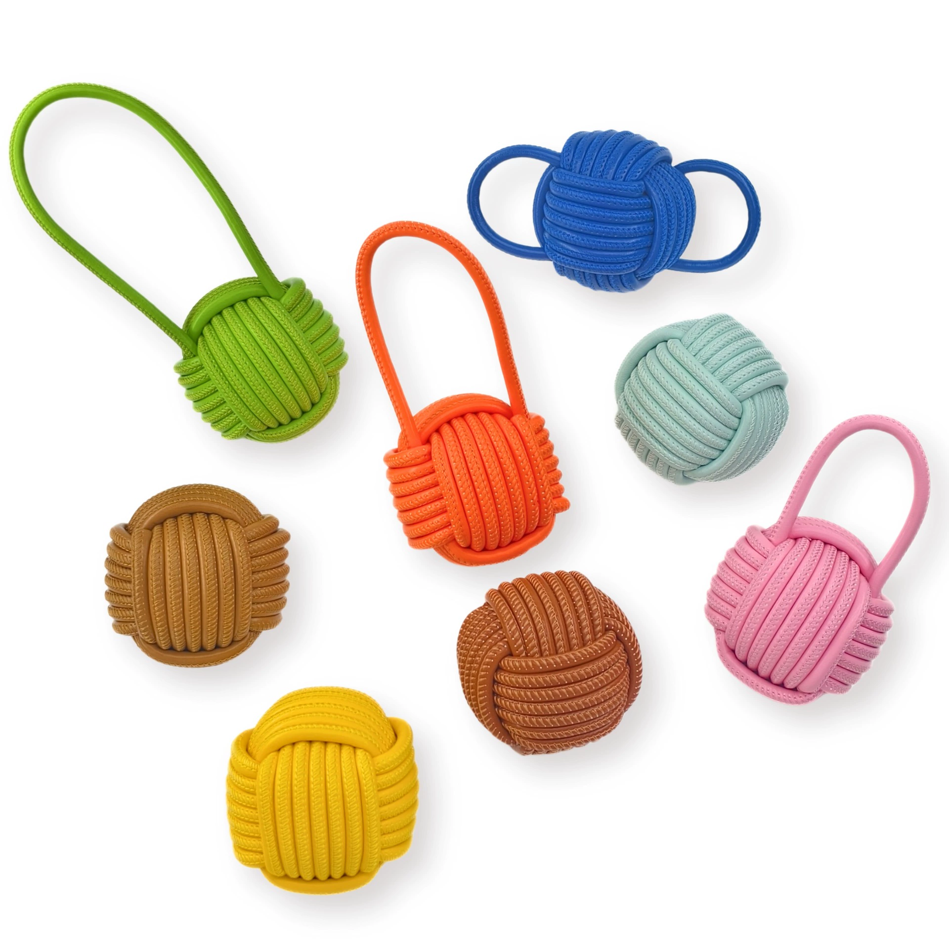 Игрушка для собак из искусственной кожи, мяч с узлом «обезьянья кулак»,  прочная и износостойкая, оптом.