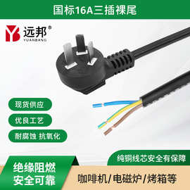 国标纯铜三芯裸线3芯单头插头线电源裸尾适配线三插裸尾电源线