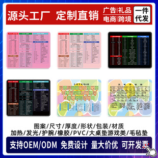 Mouse Pad Office Shortcut Keys Collection for Girls Small Edge-Locking Cute Anime Wristband Game Table Mat Mouse Pad