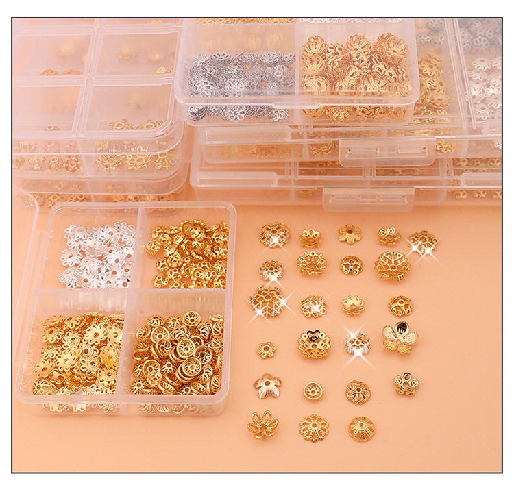 925 Silver Loose Bead Bracelet Accessories Flower Holder Flower Cap Spacer Spacer Bead Holder Spacer Bead DIY Handmade Accessories Manufacturer Wholesale