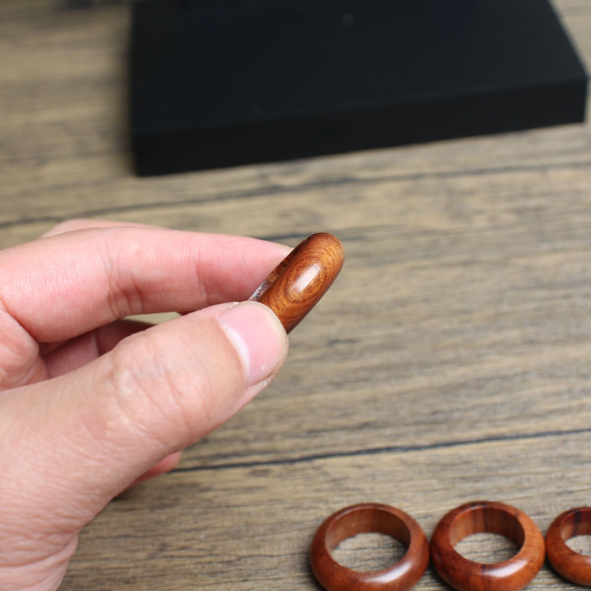 Ebony Wood Jujube Bracelet Keychain Designer Ring Accessory_voghion.com
