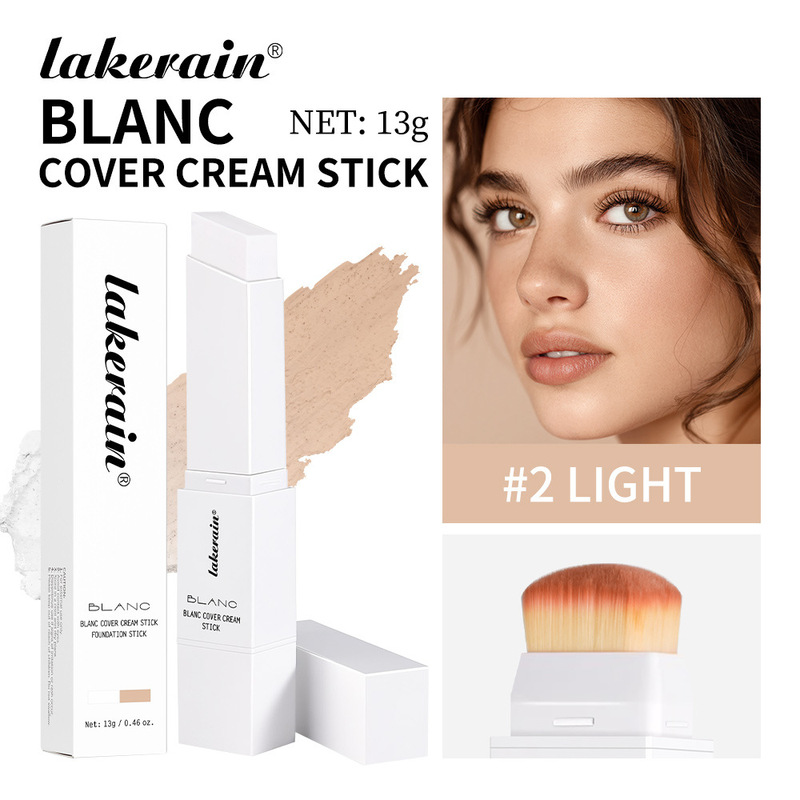 跨境lakerain二合一变色粉底棒水润轻薄blanc cover cream stick|undefined