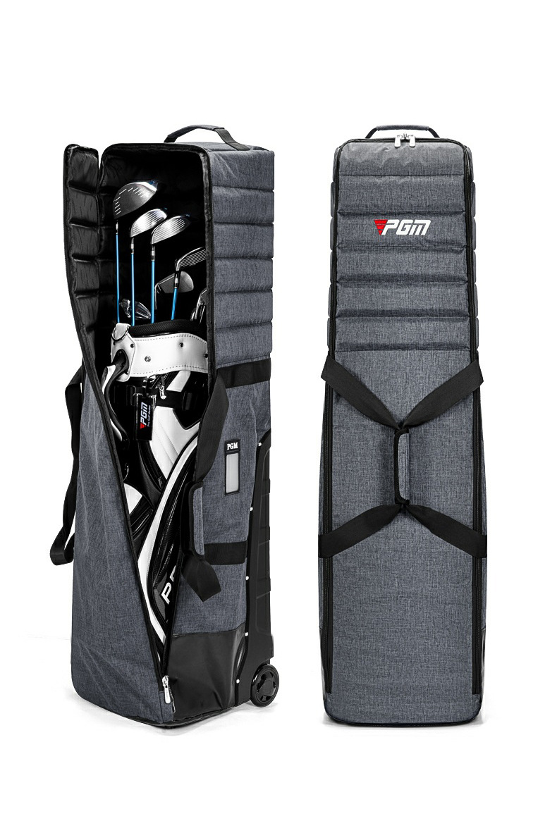 Túi du lịch chơi golf có chân đế, chống va đập, dày dặn — Túi khí ròng rọc màu xám [Chân đế có thể gập lại/Bông ngọc trai dày/Có khóa mã] HKB017 chi tiết 22