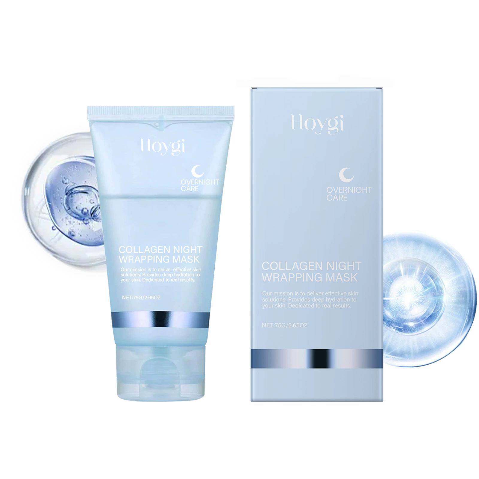 HOYGI съёмная коллагеновая деликатная маска для лица с увлажнением и разглаживанием, ежедневное использование