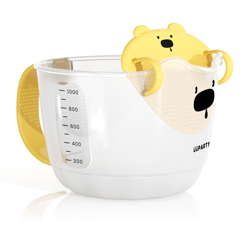 Taza medidora de filtro líquido de huevo con escala, artefacto de Taomi, taza de batido de plástico para hornear de grado alimenticio de cocina, gran capacidad