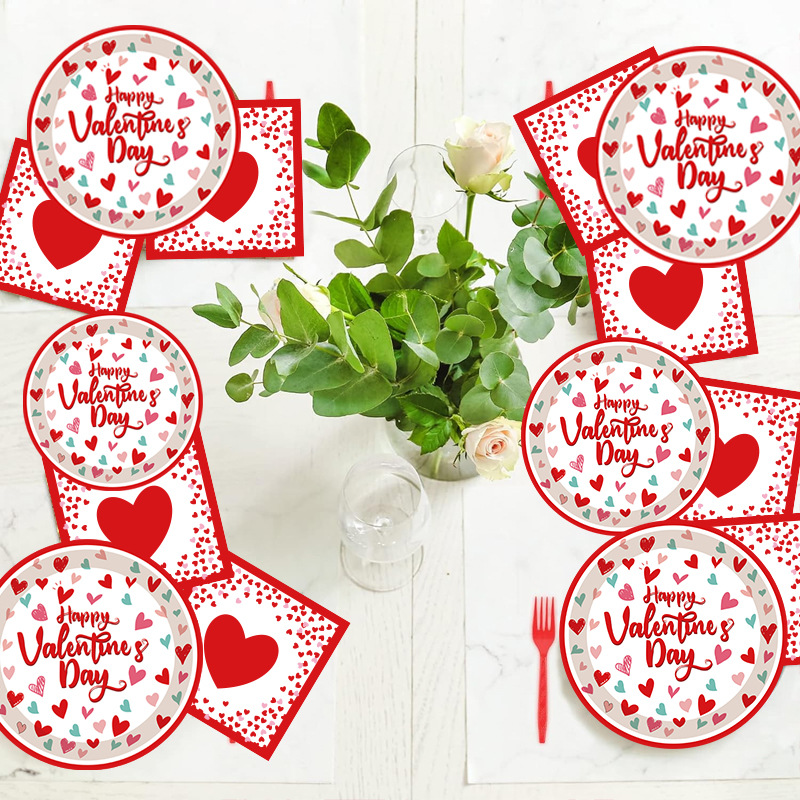 Valentine's Day Romantic Letter Heart Shape Paper Party Festival Tableware display picture 2