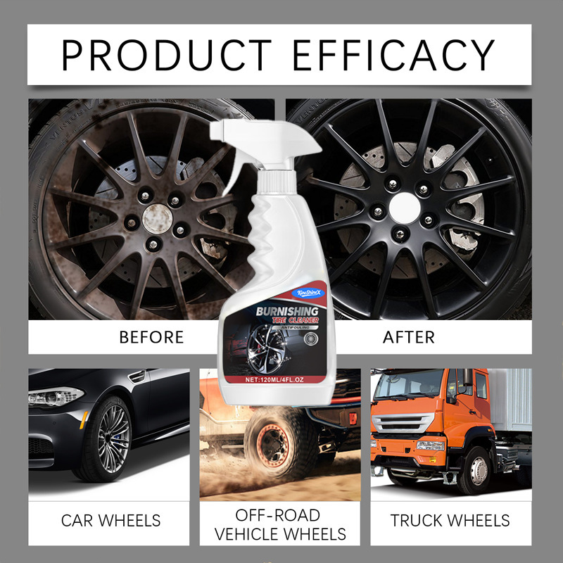 Kineshinex Car Tire Cleaner, Bathroom Bathtub Multi-Purpose Stain and Dirt Removal Foam Cleaner