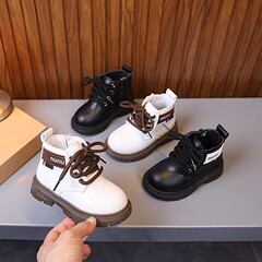 男童马丁靴2025春秋款儿童黑色皮靴幼儿2小童短靴男宝宝学步鞋3岁