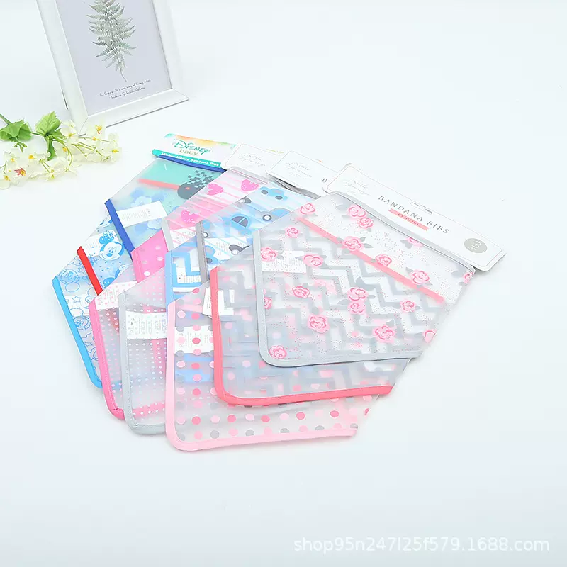 厂家EVA三角巾口水巾宝宝围嘴围兜防水防脏污可擦免洗可印制LOGO