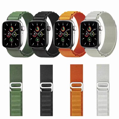 适用于苹果手表表带iwatch8代49MM一体尼龙编织表带新款现货批发|ru