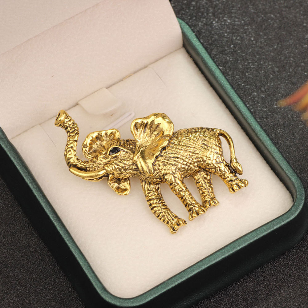 Zinc alloy Material Retro Simple Style Pin Elephant Zinc Alloy Plating Unisex Brooches
