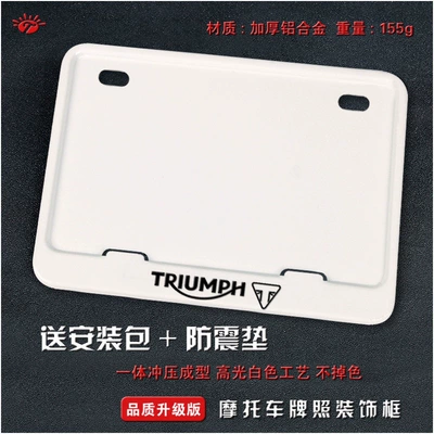 Nömrə qabı, carbon fiber pattern, new traffic regulations - triumph-solid-white-version