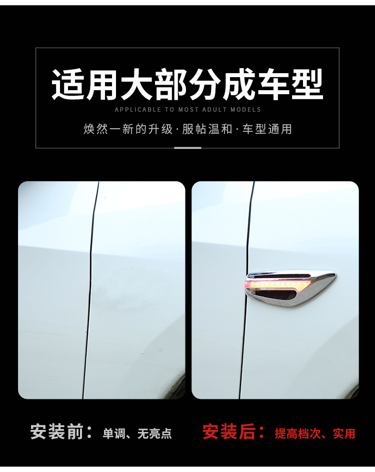 Car High Brightness LED Sequential Side Turn Signal Light Fender Lamp