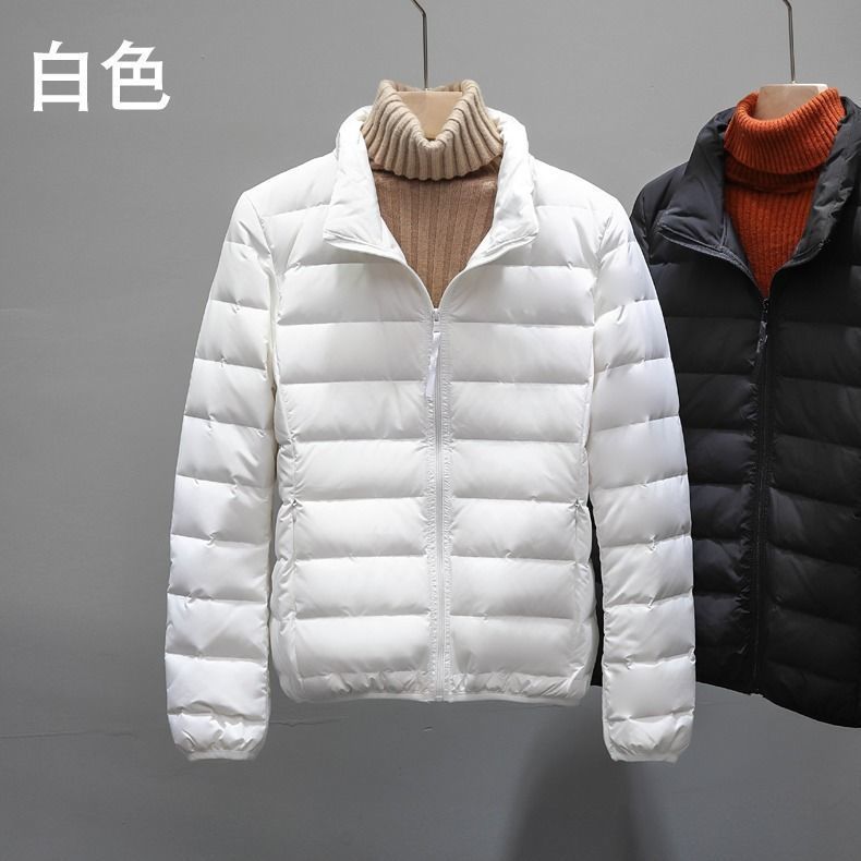 Otoño y invierno nuevo tipo de chaqueta delgada sin costuras, mujer ligera y corta coreana de cuello ligero, chaqueta deportiva al aire libre de tamaño grande