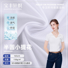 厂家直销半圆小提花针织面料 150g休闲服Polo衫上衣布料