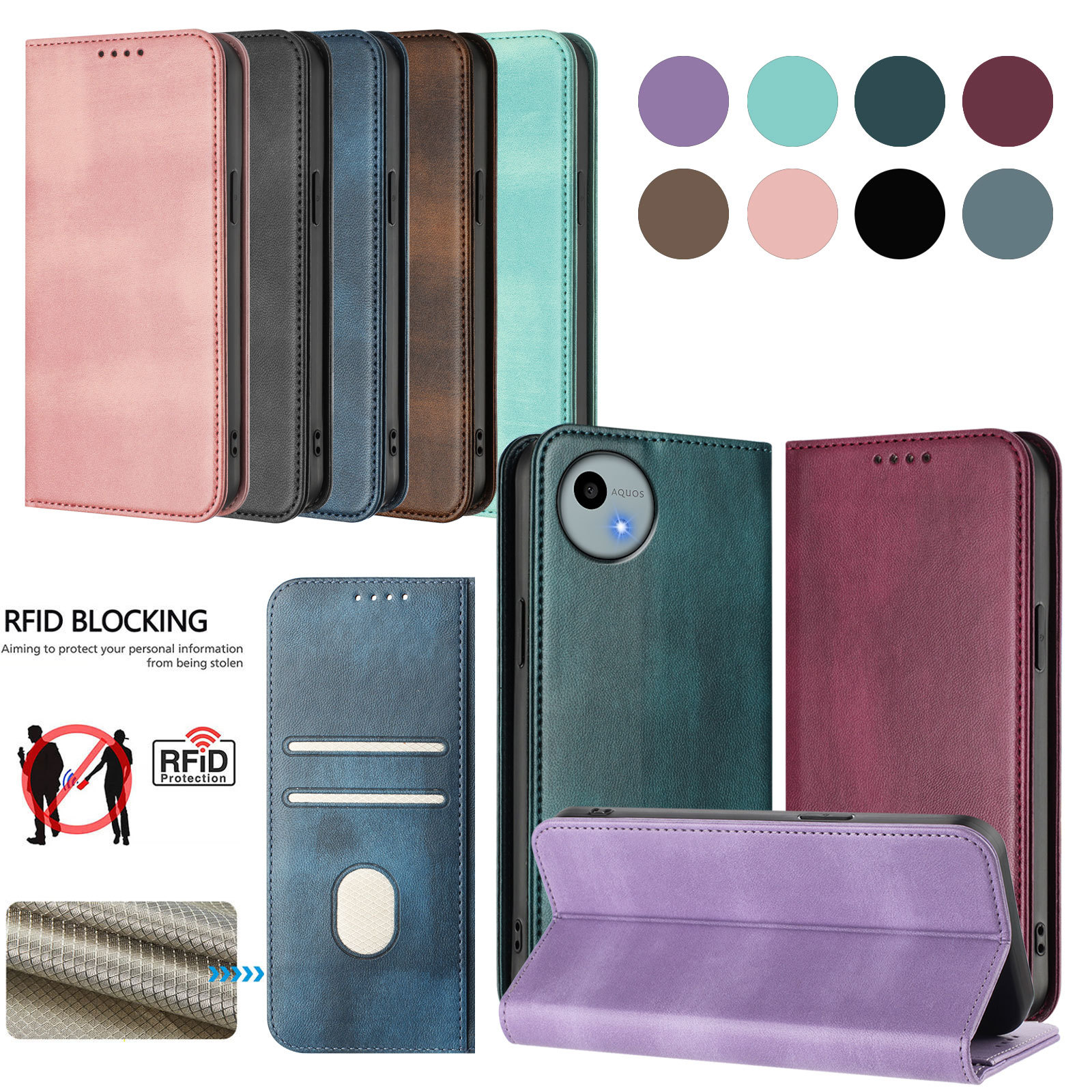 适用夏普Sharp Aquos R10 R9 PRO强磁对吸商务复古皮套Wish 5/R3