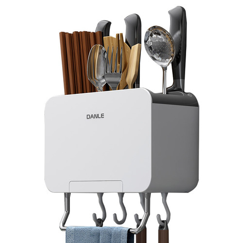 Chopstick barrel wall-mounted punch-free household drain knife holder chopstick cage chopstick basket storage kitchen multi-functional storage rack