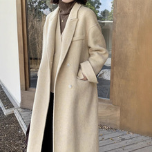 6819韩版25年冬季新款复古两件套羊毛大衣女日常百搭通勤毛呢外套