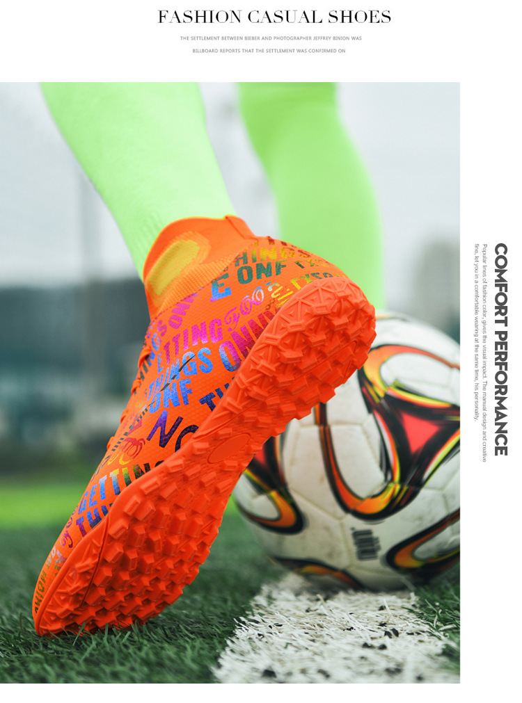 High Top Soccer Boots For Youth Competitive Training And Turf Play_voghion.com