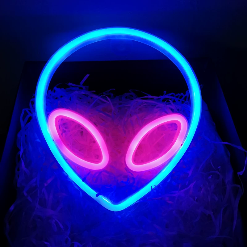 LED неоновая модель-лампа (Tetton) — USB + батарея, различные формы и цвета, декоративная 27×20×2.8 см
