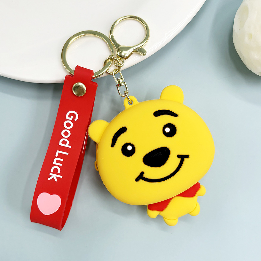 Super lindo Sanliou pareja de almacenamiento bolso de cambio llavero lindo monedero de fresa oso colgante bolso de llaves de chicas