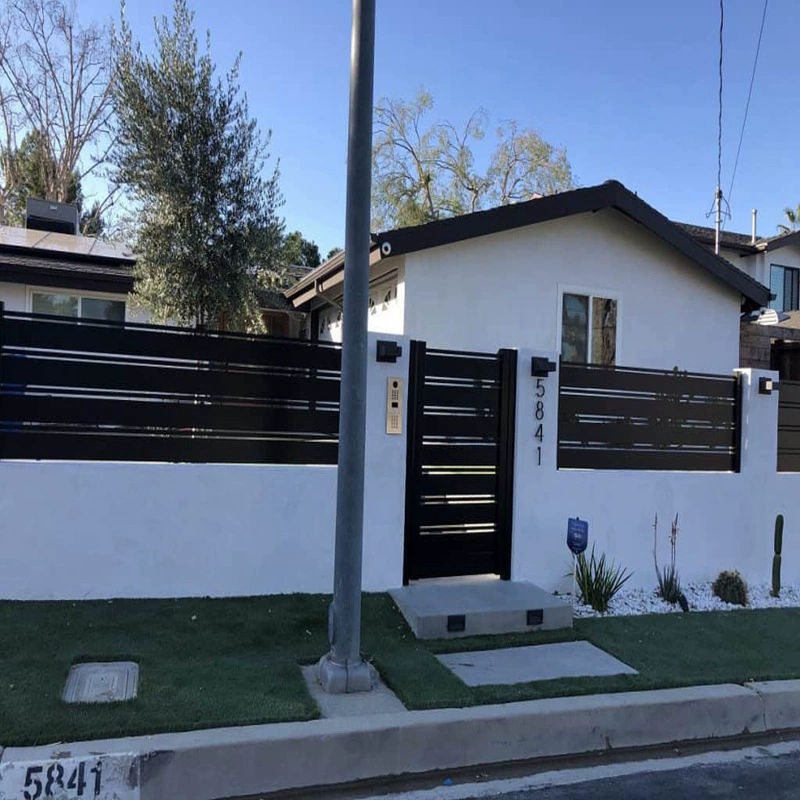 Открытый дом дворовые ворота Сельский алюминиевый двор Электрический кодовый замок Сельская двойная дверь сад алюминиевая дверь