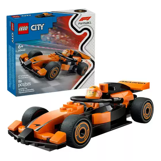 LEGO City 60442 F1 Racer & McLaren Race Car Building Toy Set for Kids, New