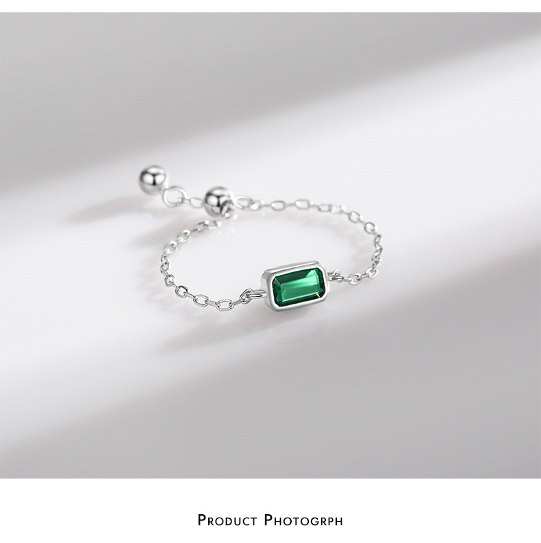 Simple Style Geometric Sterling Silver Inlay Zircon Open Ring 1 Piece