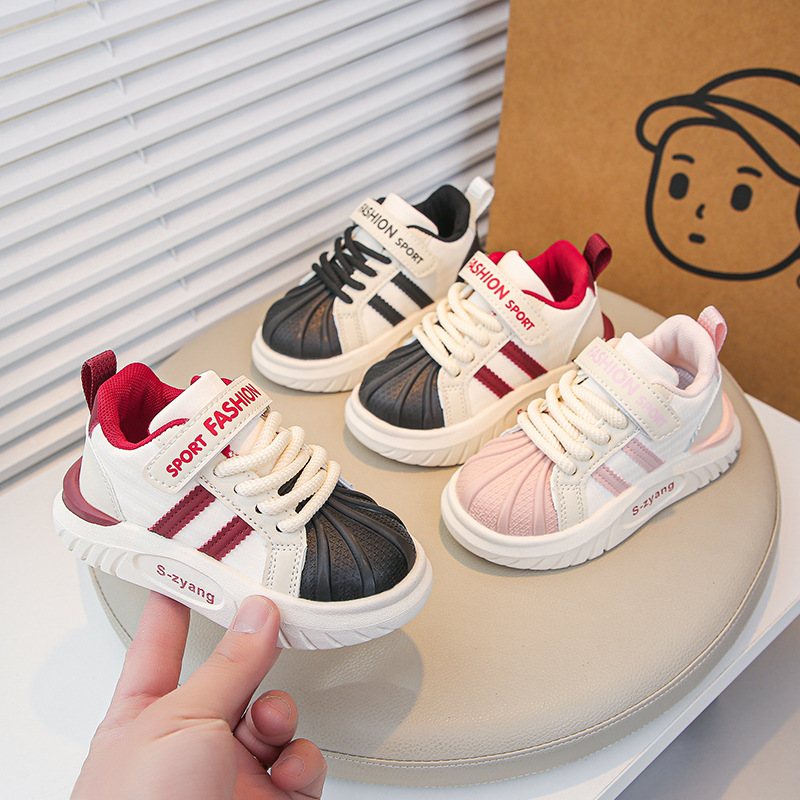 Children's Autumn New Waterproof Leather Men's Shoes Soft Sole Small and Middle-aged Children's All-match Casual Small Board Shoes Girls' sneaker