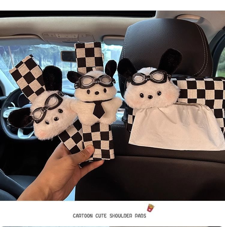Car Decoration Tissue Box, Small Dog-Shaped Hanging Tissue Bag, Small Ornament, In-Car Tissue Box