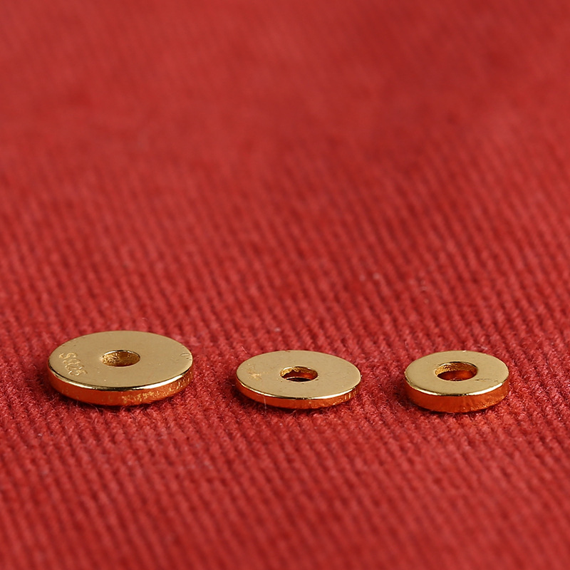 S925 silver straight cut spacer silver gold plated ancient gold diy pendant pendant accessories