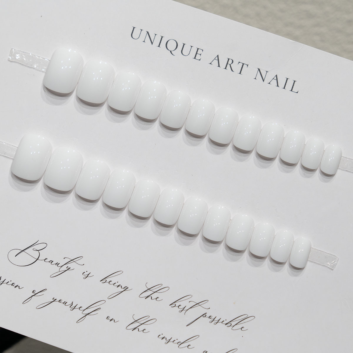 Alto grado blanco corto puro monocromo simple limpio uñas falsas manicura uso diario manicura producto terminado al por mayor