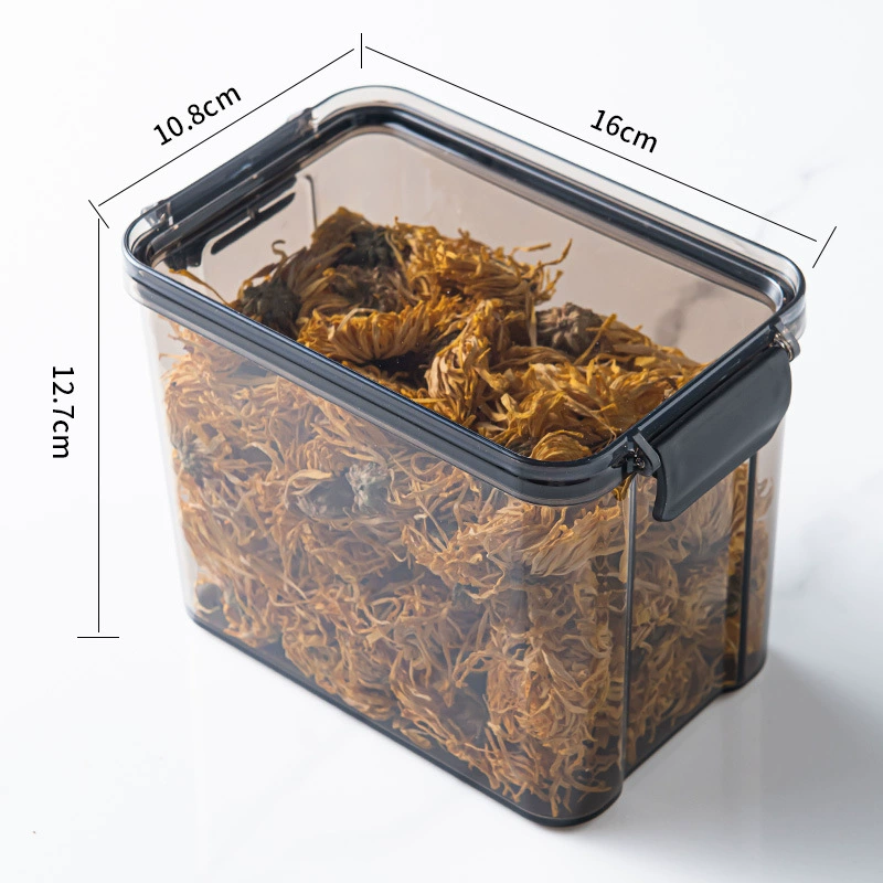Tea Storage Box, Square Multi-Compartment Container, 680–700 ml, Airtight Stackable