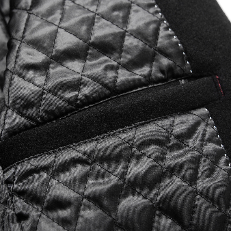 Skilong overknee de lana de los hombres de algodón largo y engrosamiento de tres botones bolsa de lana juvenil abrigo de los hombres