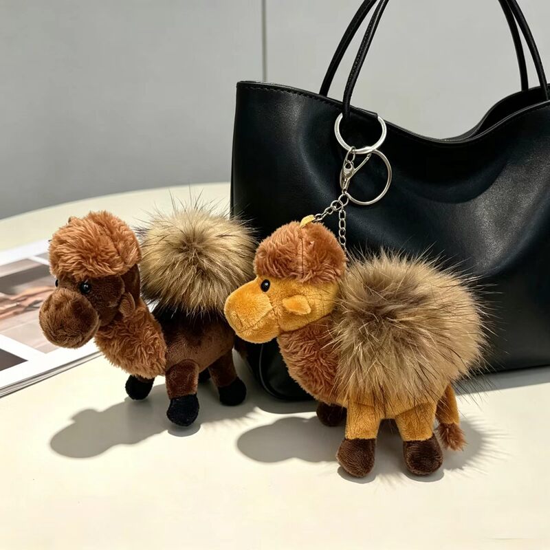 Little Camel Plush Pendant Keychain with Real Fur Ball, Car Bag Charm, Creative Small Accessory for Tourist Attractions Little Camel Plush Pendant Keychain with Real Fur Ball, Car Bag Charm, Creative Small Accessory for Tourist Attractions
