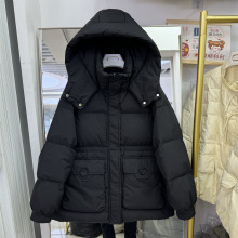 2025冬季新款羽绒服女短款连帽加厚宽松时尚百搭白鸭绒保暖外套潮