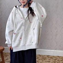 韩国女童外套春秋款2025新款儿童休闲连帽卫衣女大童秋季宽松上衣