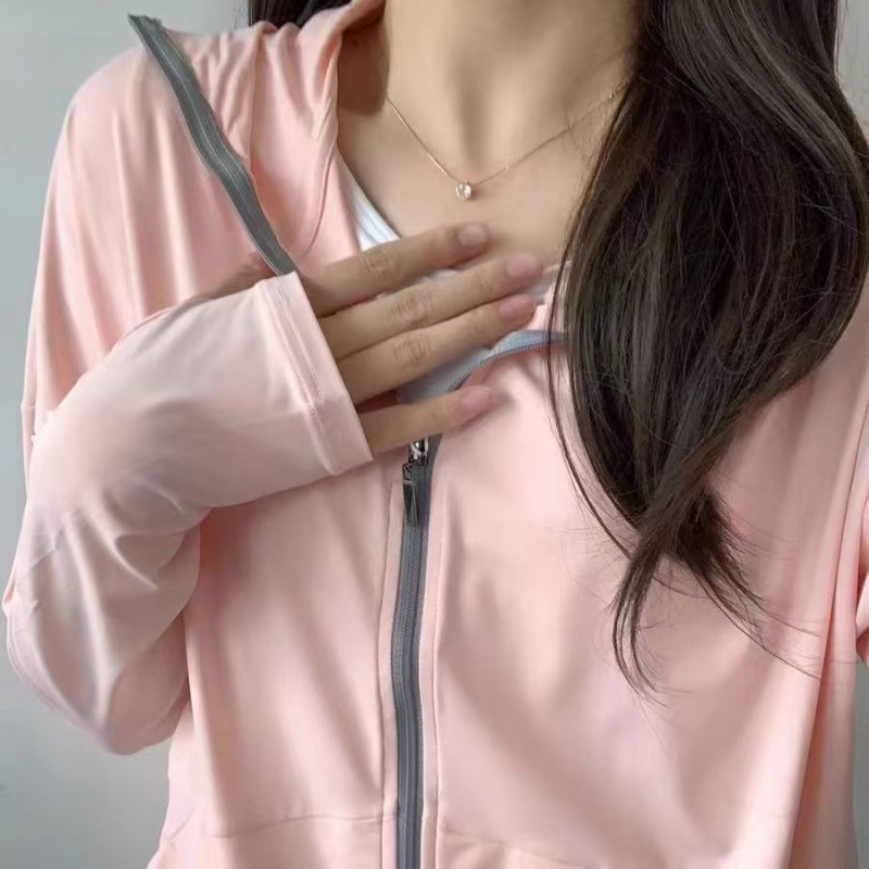 アイスシルク日焼け防止服女性の夏の新しい薄いドーパミンスリム通気性痩身 UV トップ 2025 ジャケット|undefined