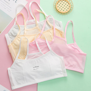Girls' Intimates Development Period Primary School Students Summer Thin Junior High School Students Girls' Bra Kidsren's Anti-Bump Vest