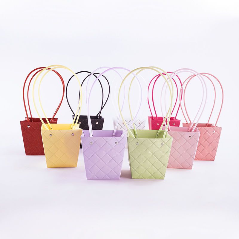 Macaron Waterproof Paper Bag Flower Arrangement Small Basket Flower Bag Floral Art 2026 Hand-Held Flower Box Fashion Handbag Wholesale
