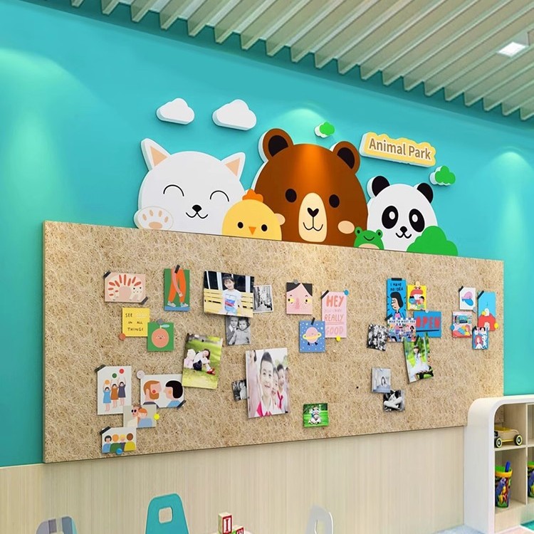 毛毡板墙贴幼儿园文化墙面装饰画学生风采展示照片墙教室布置