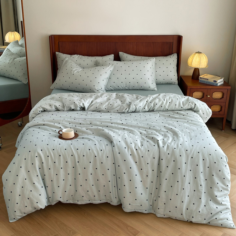 Parure de lit princesse 4 pièces en coton avec drap-housse_voghion.com