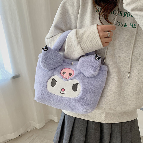 Factory wholesale autumn and winter new Japanese style portable plush toy bag cartoon girl shoulder bag large capacity cosmetic handbag