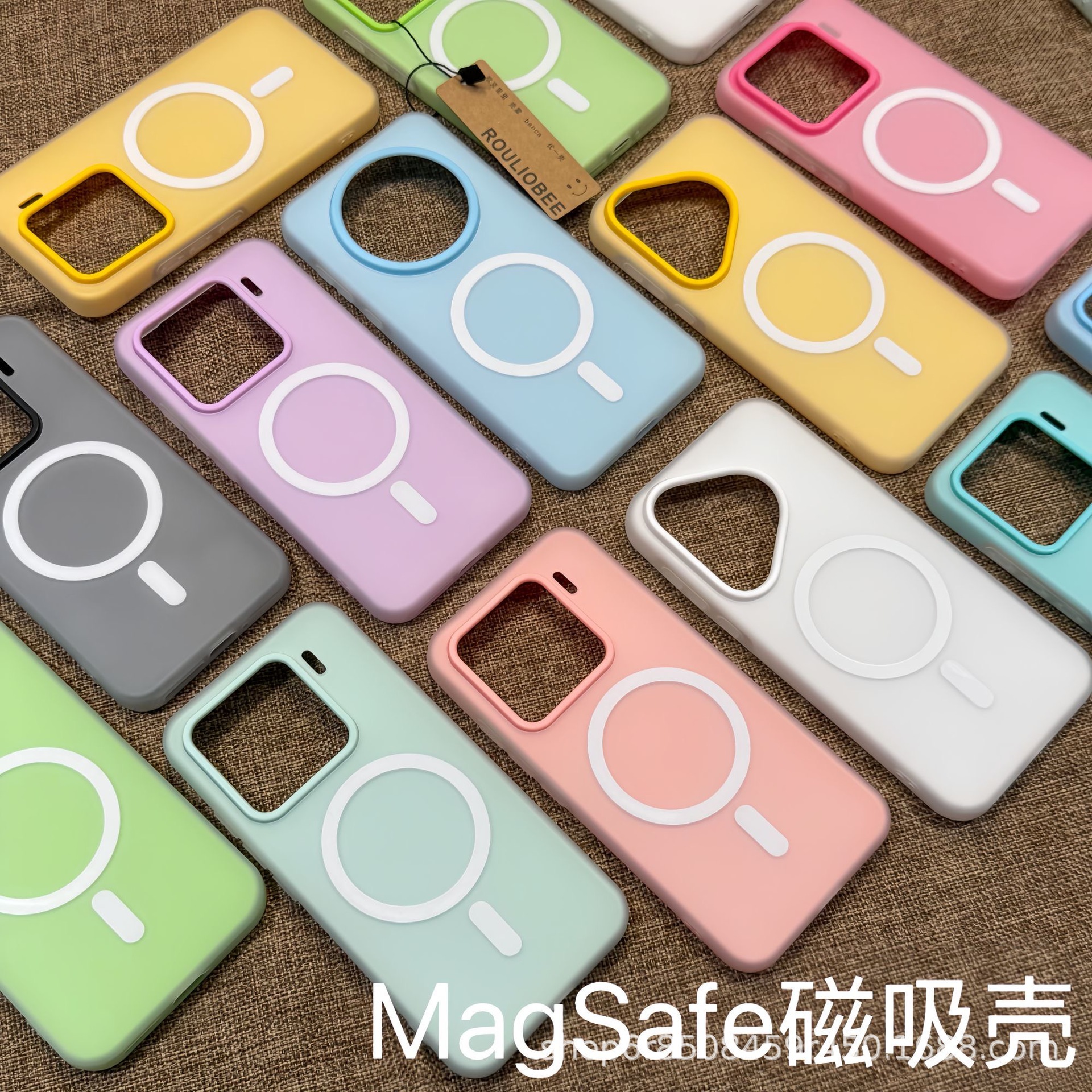 果冻磁吸适用华为mate60/70pro简约多巴胺小米14/15纯色P80手机壳