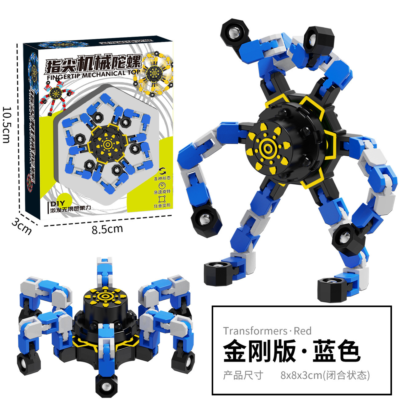 Fidget Spinner Deformable con Luz para Niños de Plástico ABS Giratorio