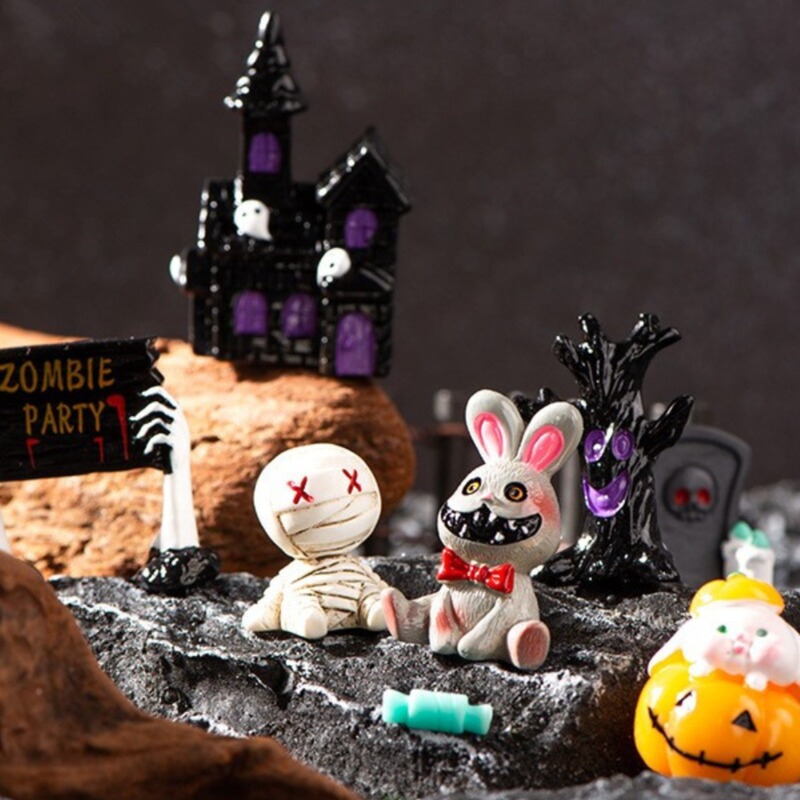 Micro Landscape Halloween Ornaments Mummy Skull Wizard Faceless Ghost Pumpkin Hand Blind Boxed Ornaments