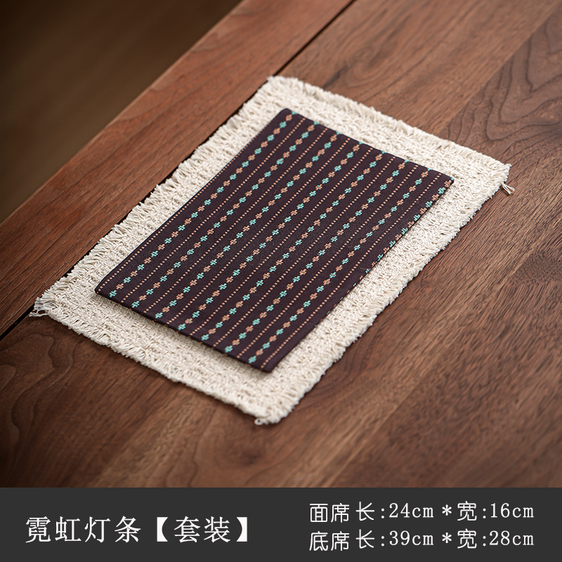 Mesa de té tela aislante de calor impermeable mesa de burbuja seca Zen de alta gama ligera y lujosa simple almohadilla de té doble cara