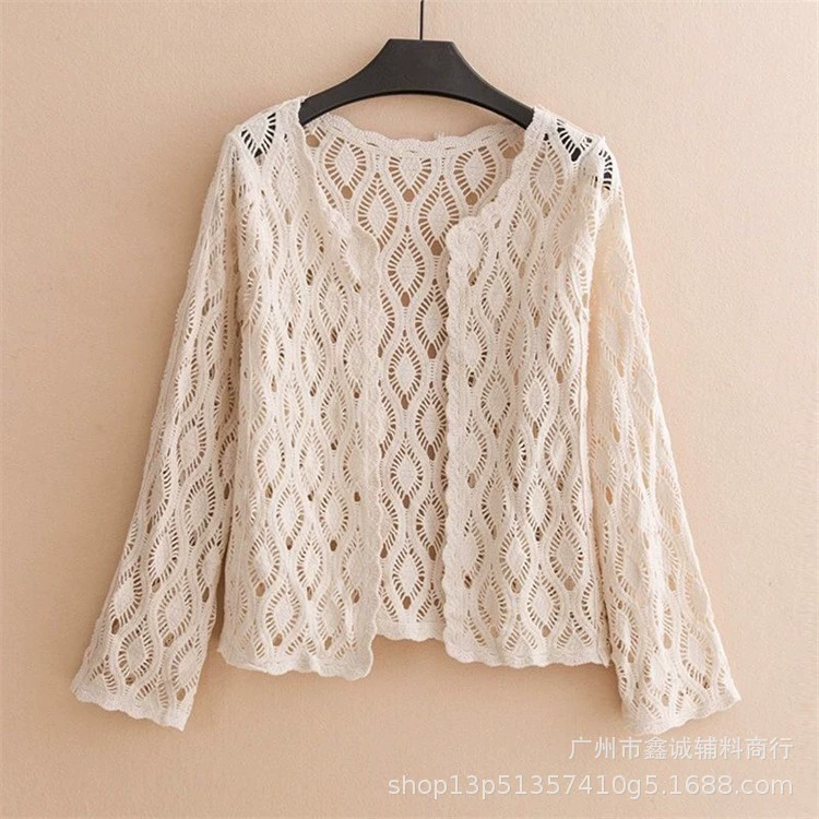 Женская пляжная накидка с длинным рукавом, one size (длина 65 см), защита от солнца, лёгкая