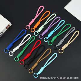 新款彩色编织打结手机挂绳防丢水杯手腕绳钥匙扣包挂饰品简约百搭